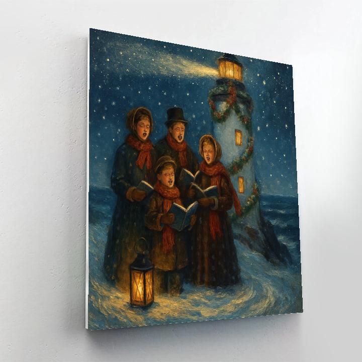 Lighthouse Carolers DIY paint by numbers