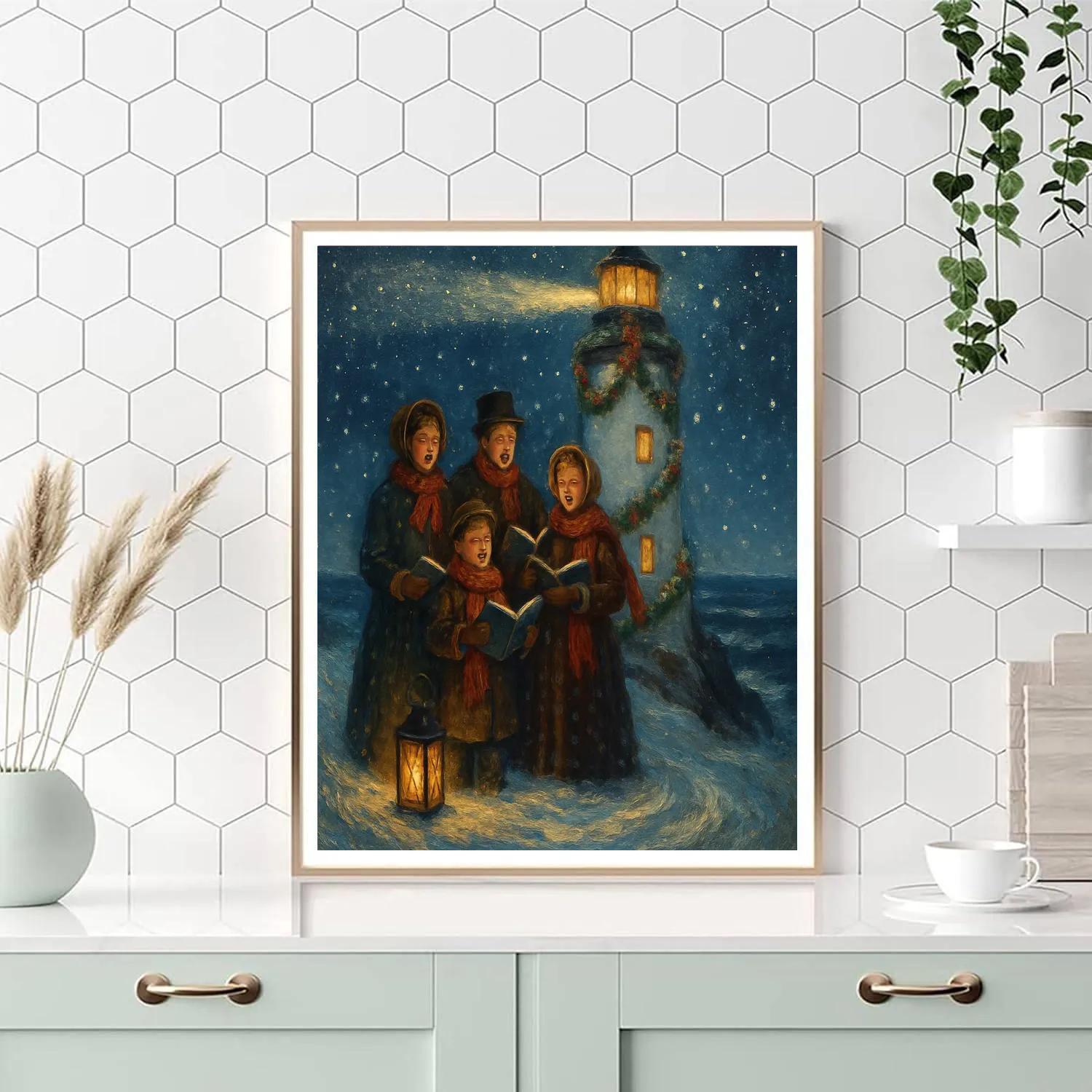 Lighthouse Carolers DIY paint by numbers