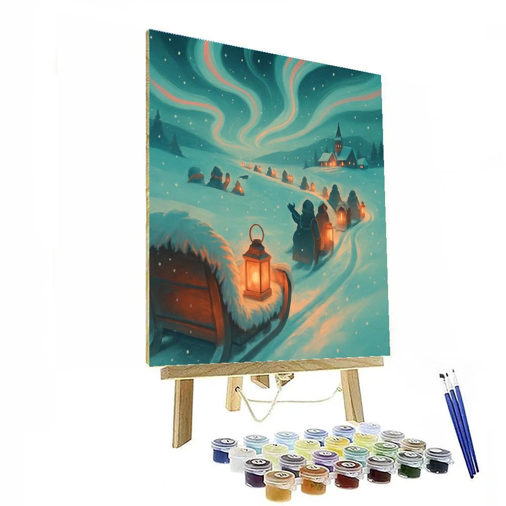 Caravan Of Winter Lights paint by number