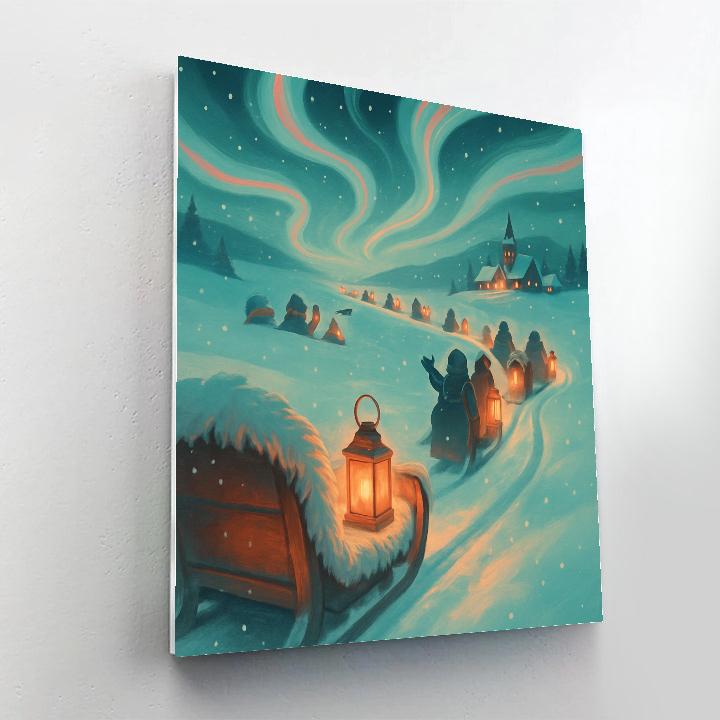 Caravan Of Winter Lights paint by number