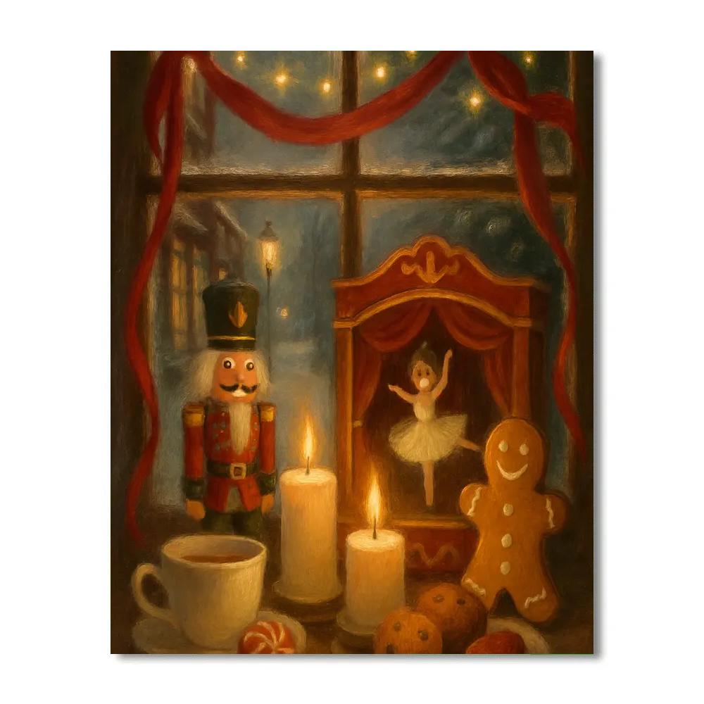 Nutcracker Teahouse Glow painting number kit