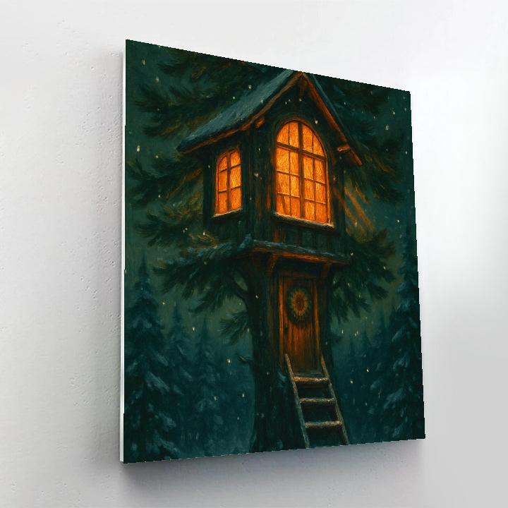 Midnight Pine Library painting number kit