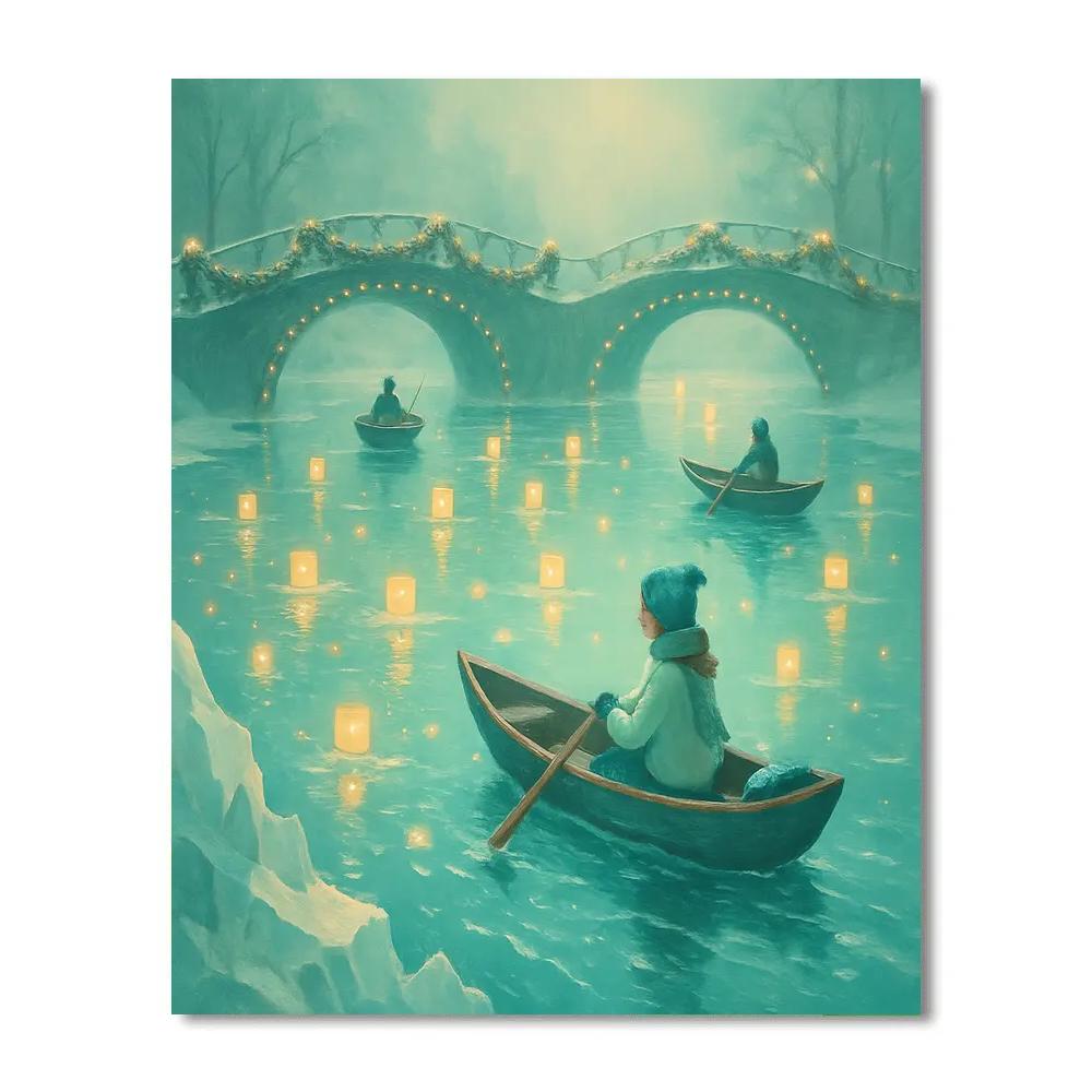 Snow Lantern Riverboats Numbered painting kits