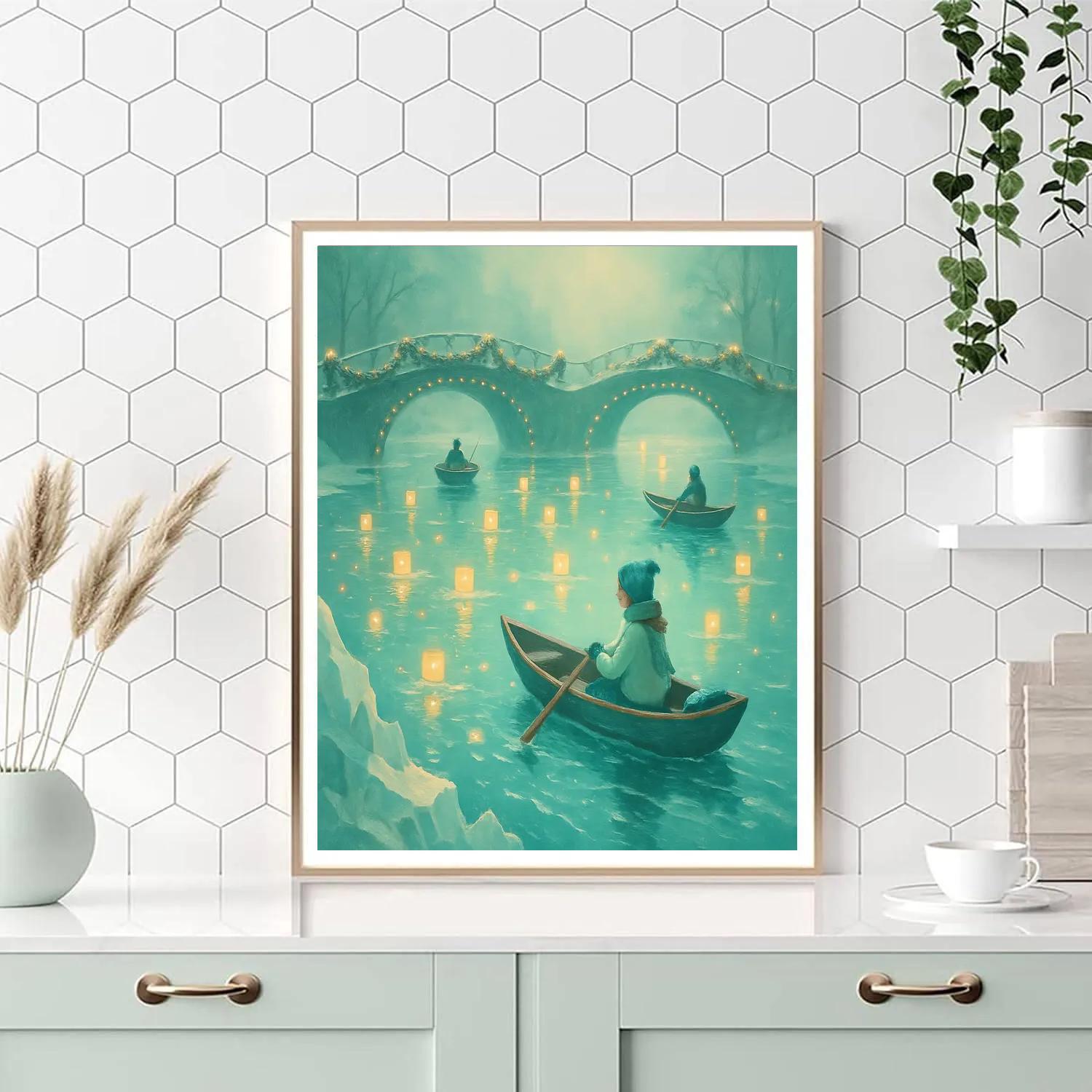 Snow Lantern Riverboats Numbered painting kits