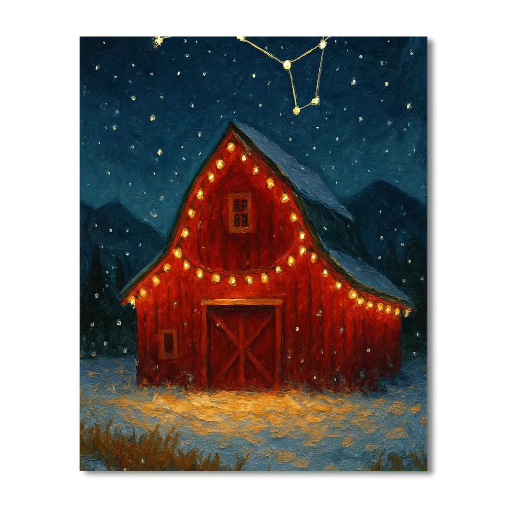 Mountain Constellation Barn Paint by numbers kits