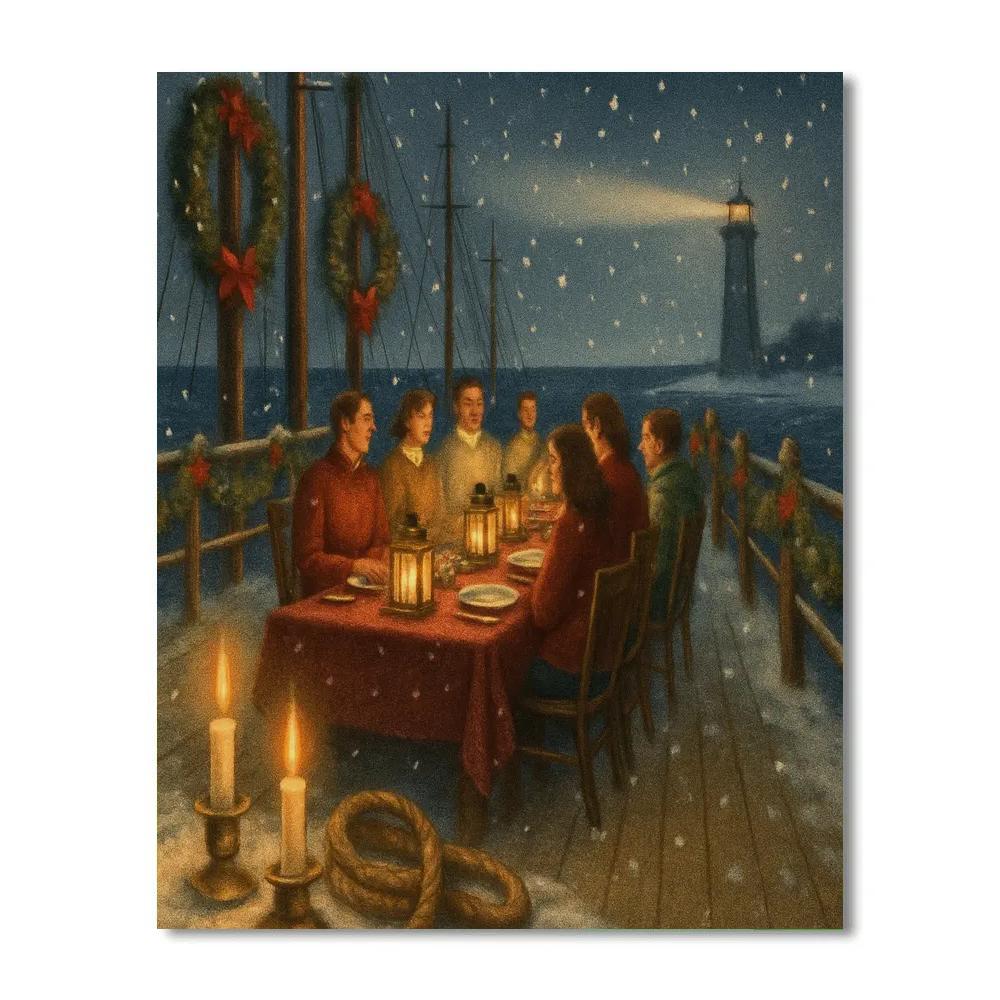 Harbor Pines Winter Feast DIY paint by numbers