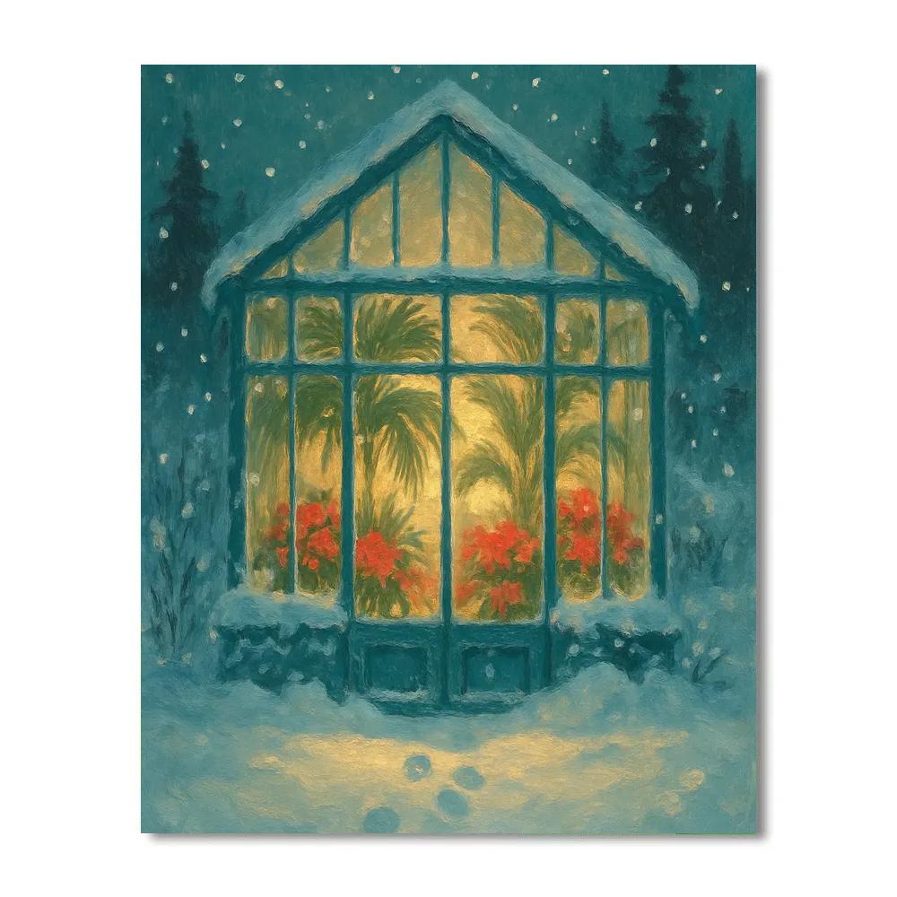 Snowbound Greenhouse Glow Paint by numbers kits