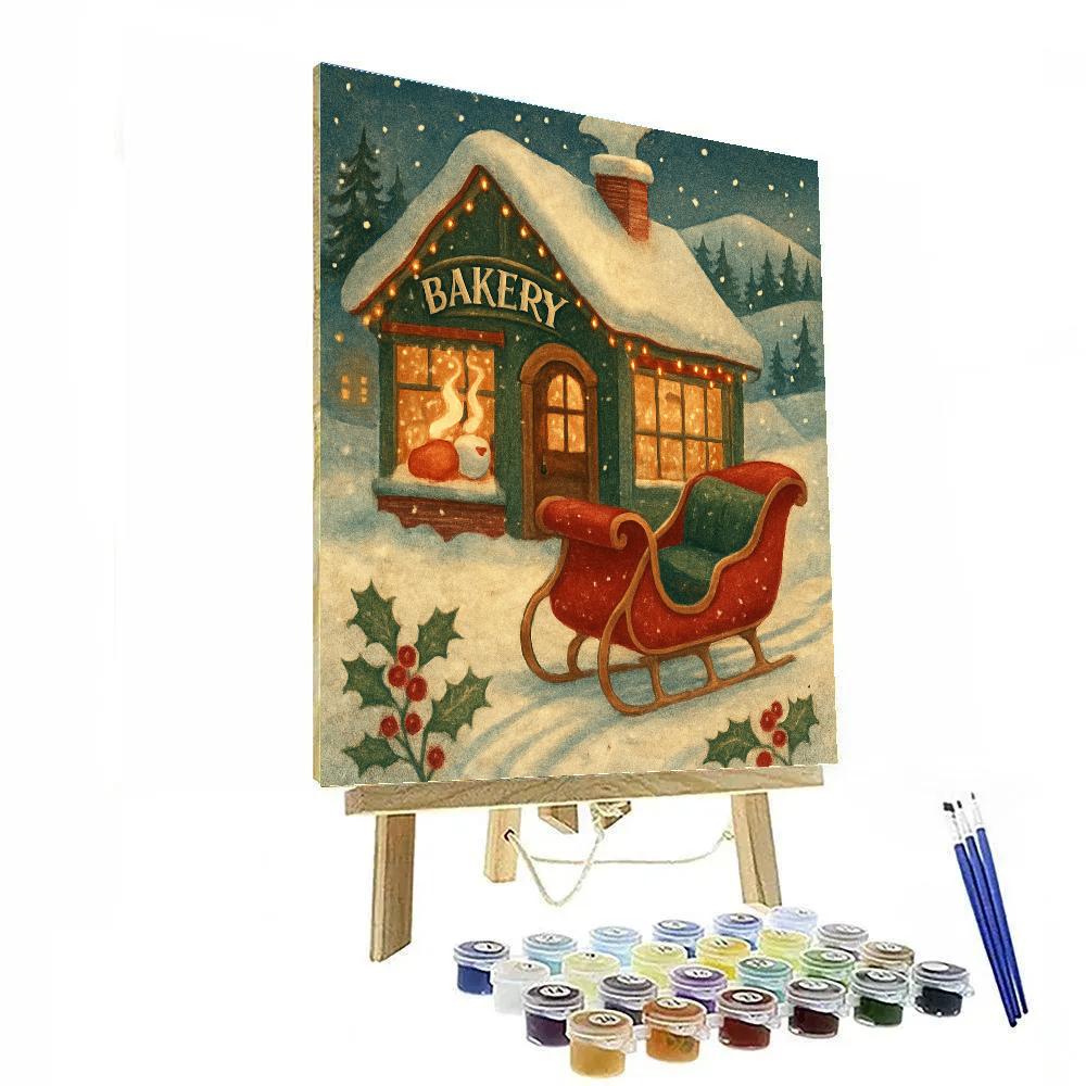 Northern Bakery Sleigh Stop Painting by numbers kit