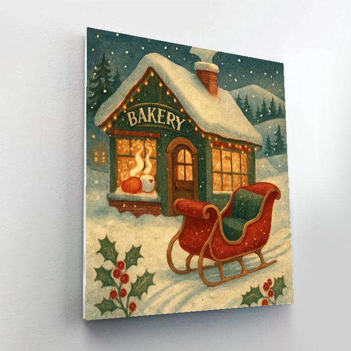 Northern Bakery Sleigh Stop Painting by numbers kit