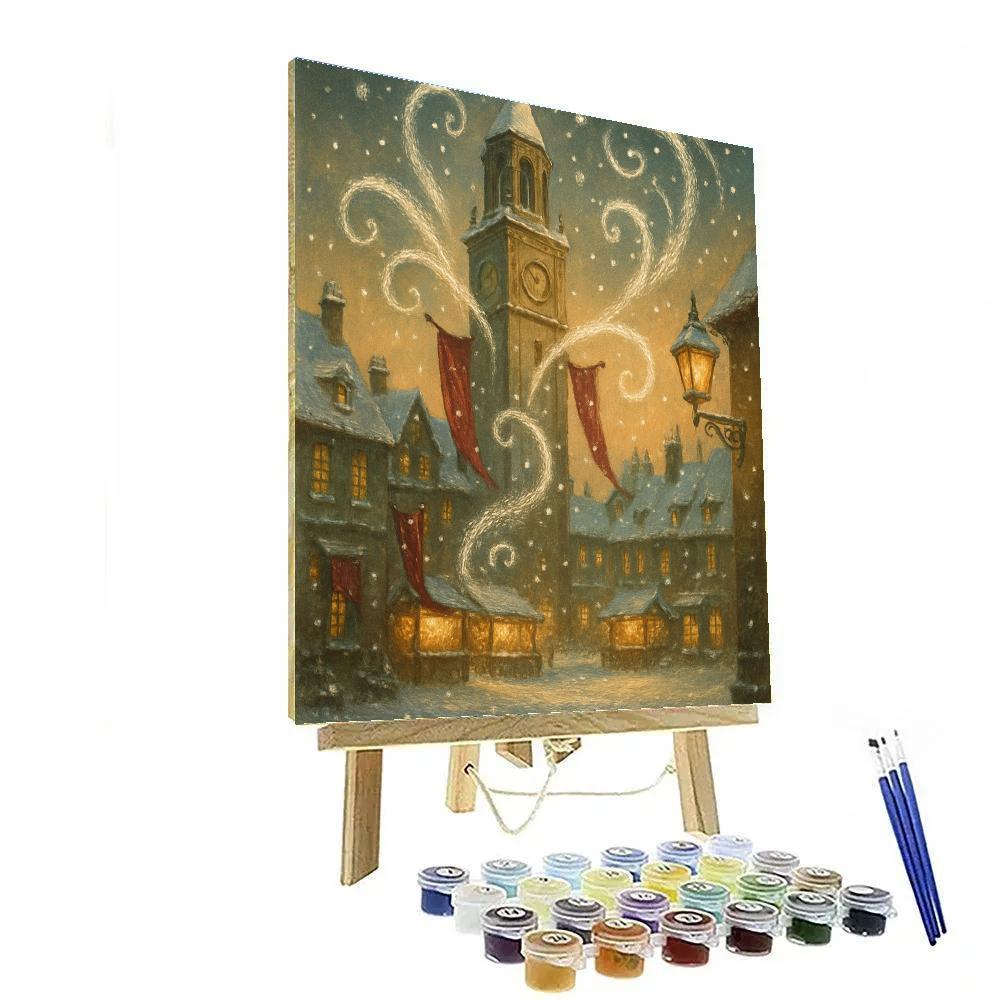 Bell Tower Snowdrift Waltz paint by numbers