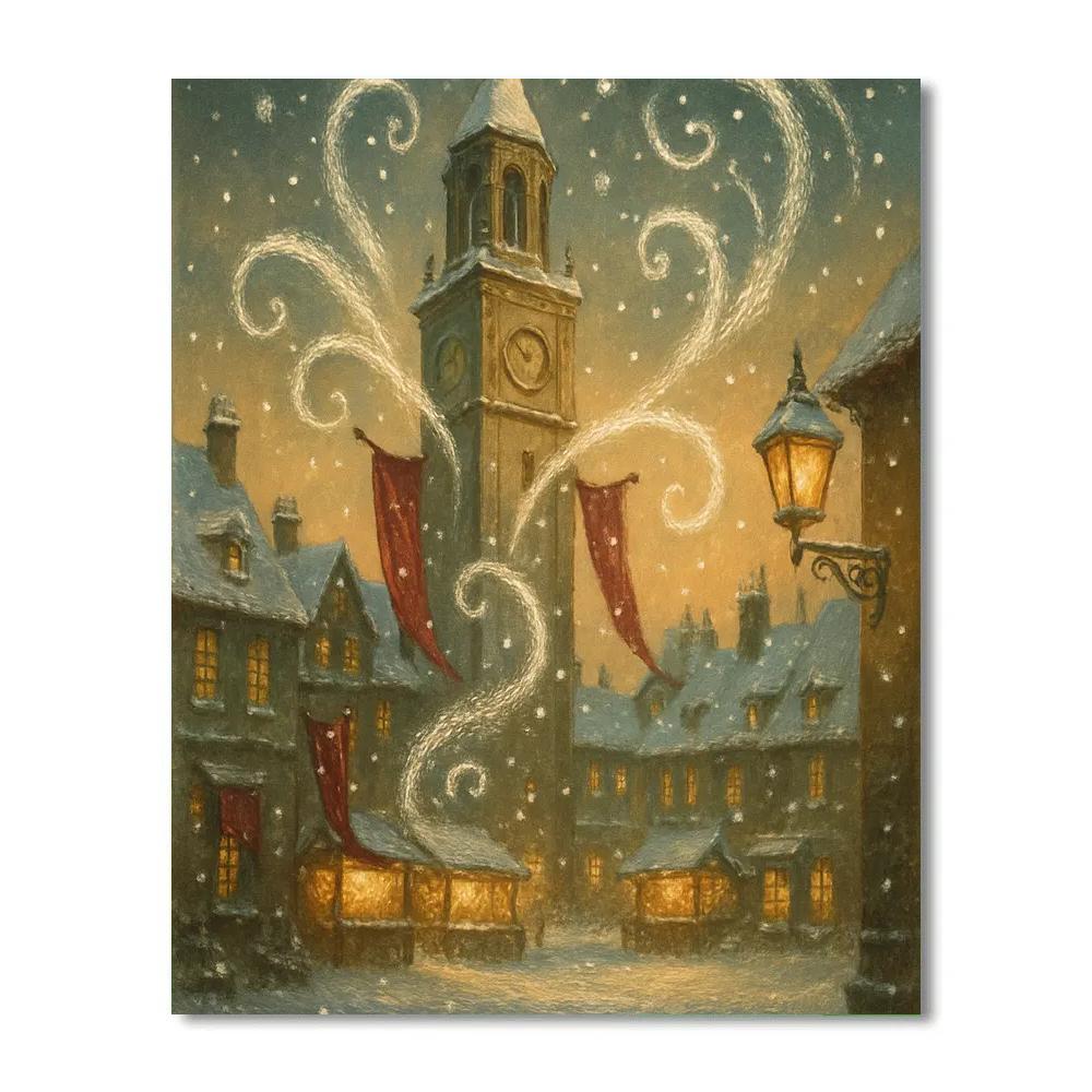 Bell Tower Snowdrift Waltz paint by numbers