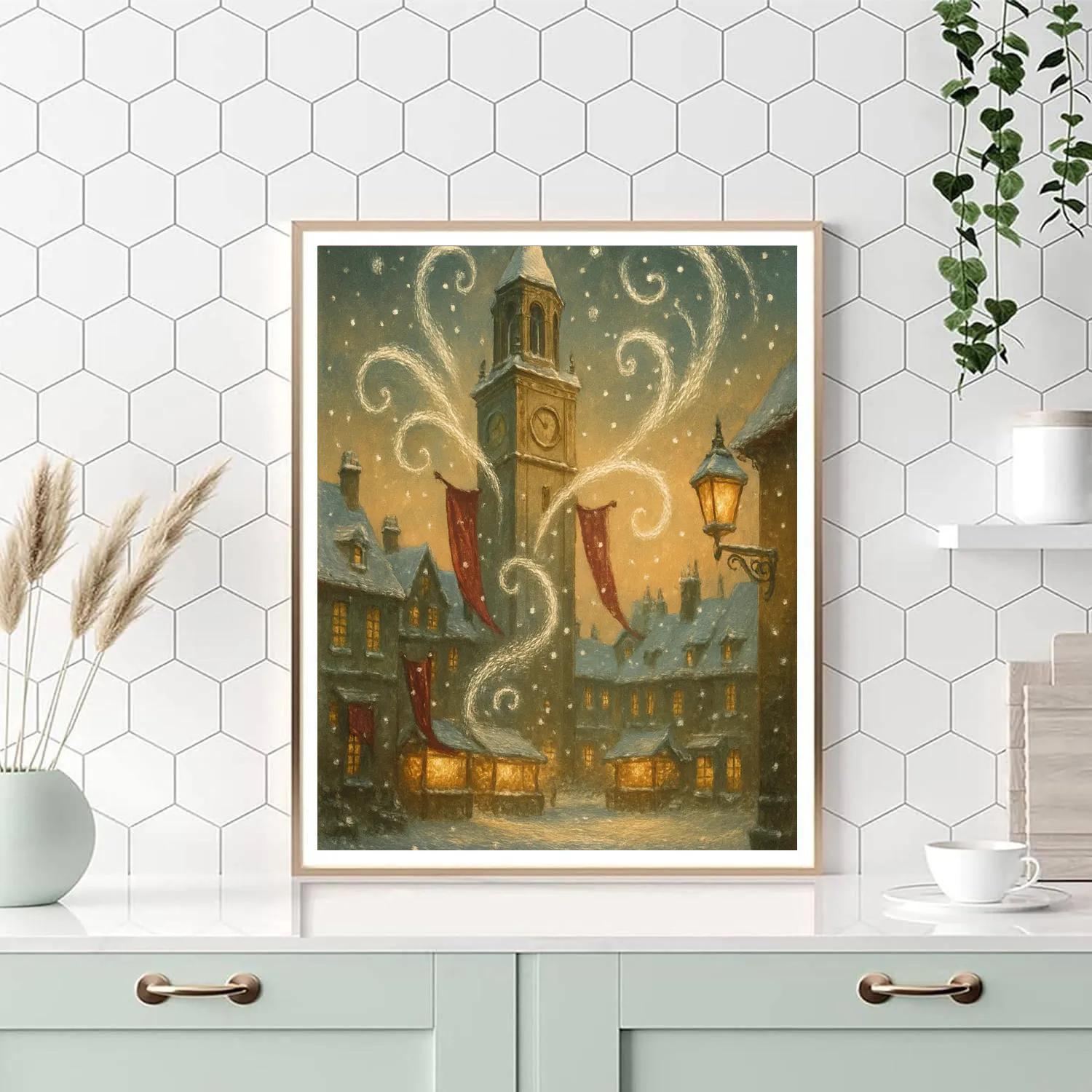 Bell Tower Snowdrift Waltz paint by numbers