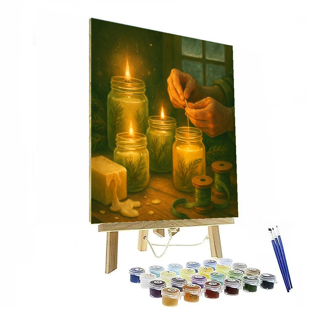 Fir Needle Candle Lab Paint by numbers art