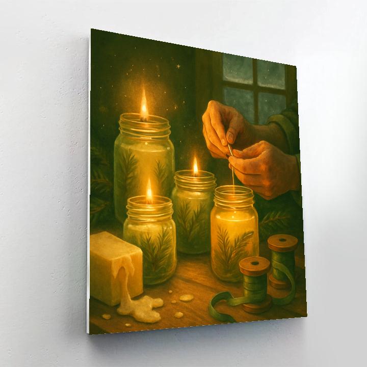 Fir Needle Candle Lab Paint by numbers art