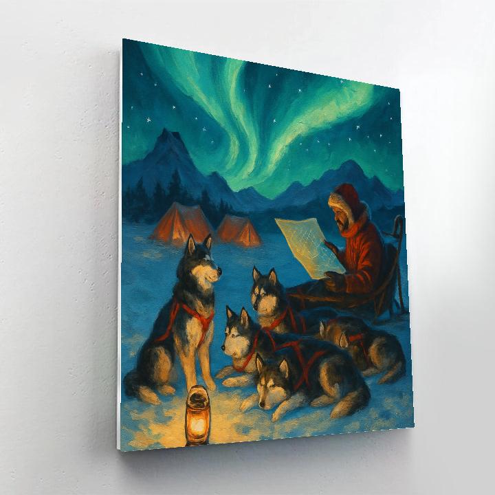 Stargazer Sled Dogs Number painting
