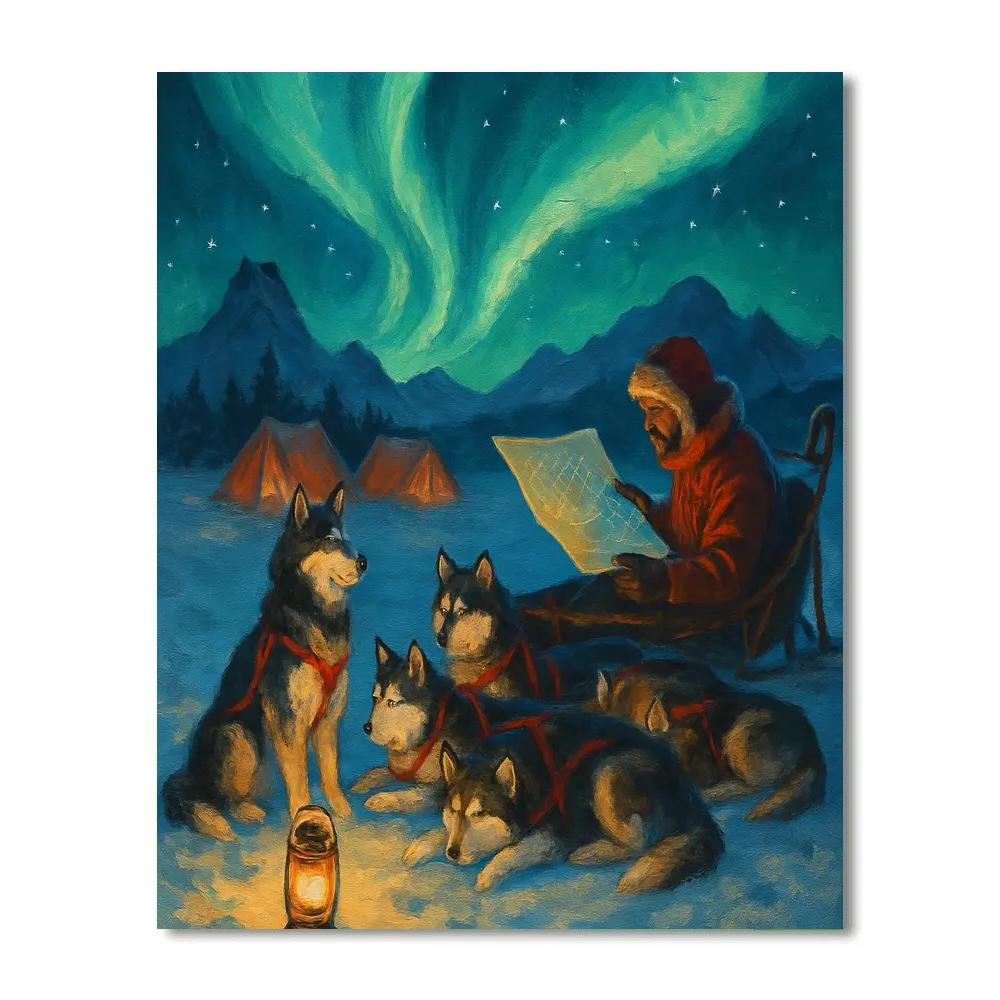 Stargazer Sled Dogs Number painting