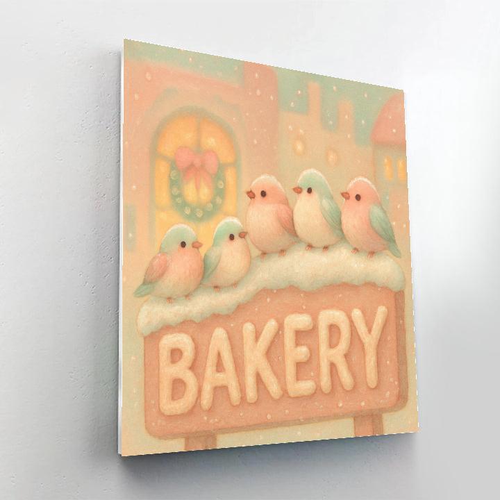 Snow Finch Bakery Line Number painting