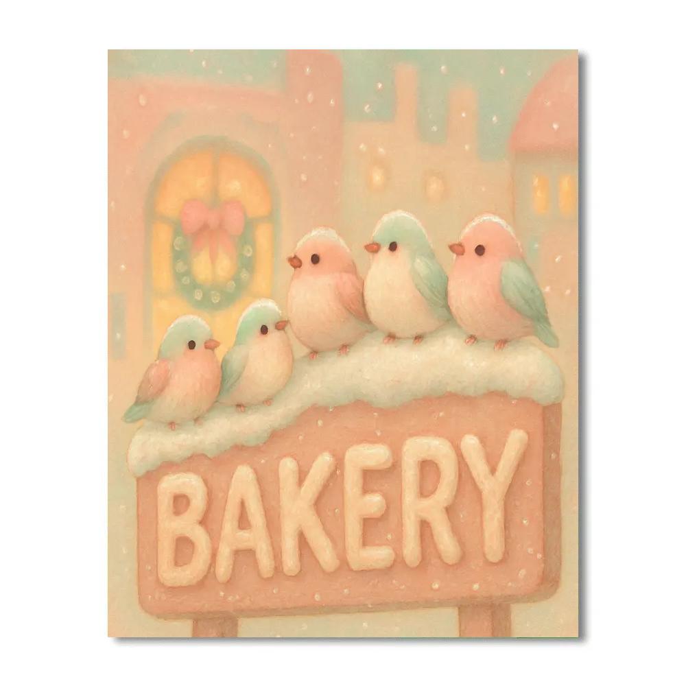 Snow Finch Bakery Line Number painting
