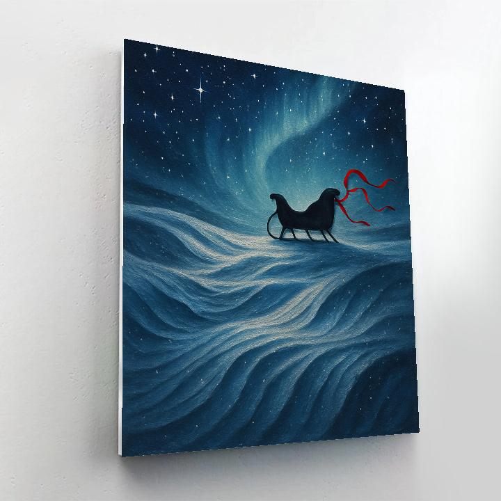 Starlit Sleigh Over Dunes paint by number