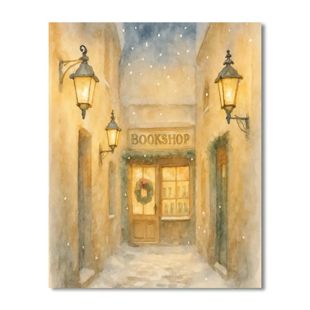 Frosted Lantern Library Lane Paint by numbers art