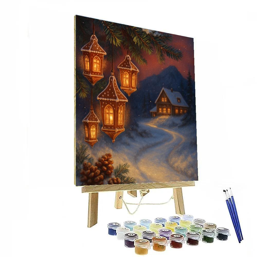 Midnight Ginger Lantern Path painting number kit