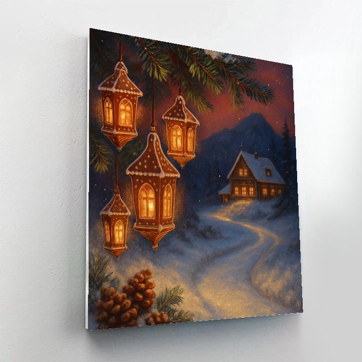 Midnight Ginger Lantern Path painting number kit