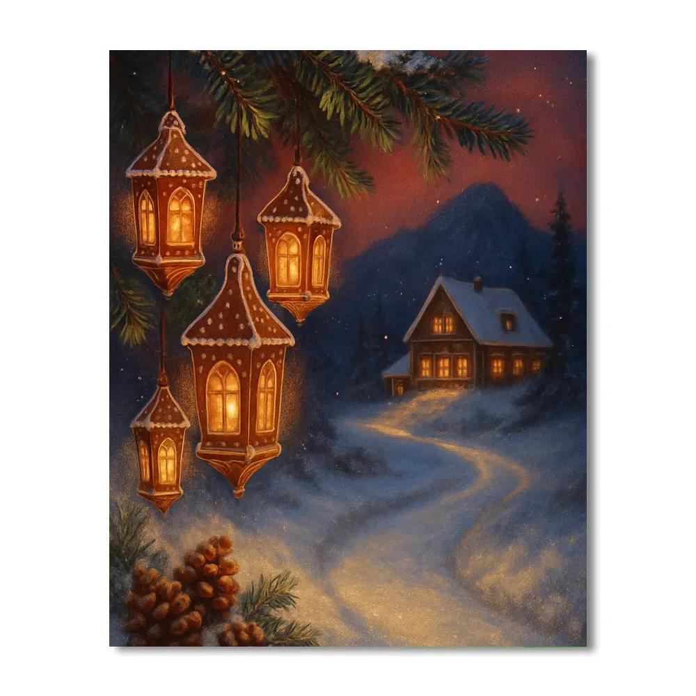 Midnight Ginger Lantern Path painting number kit