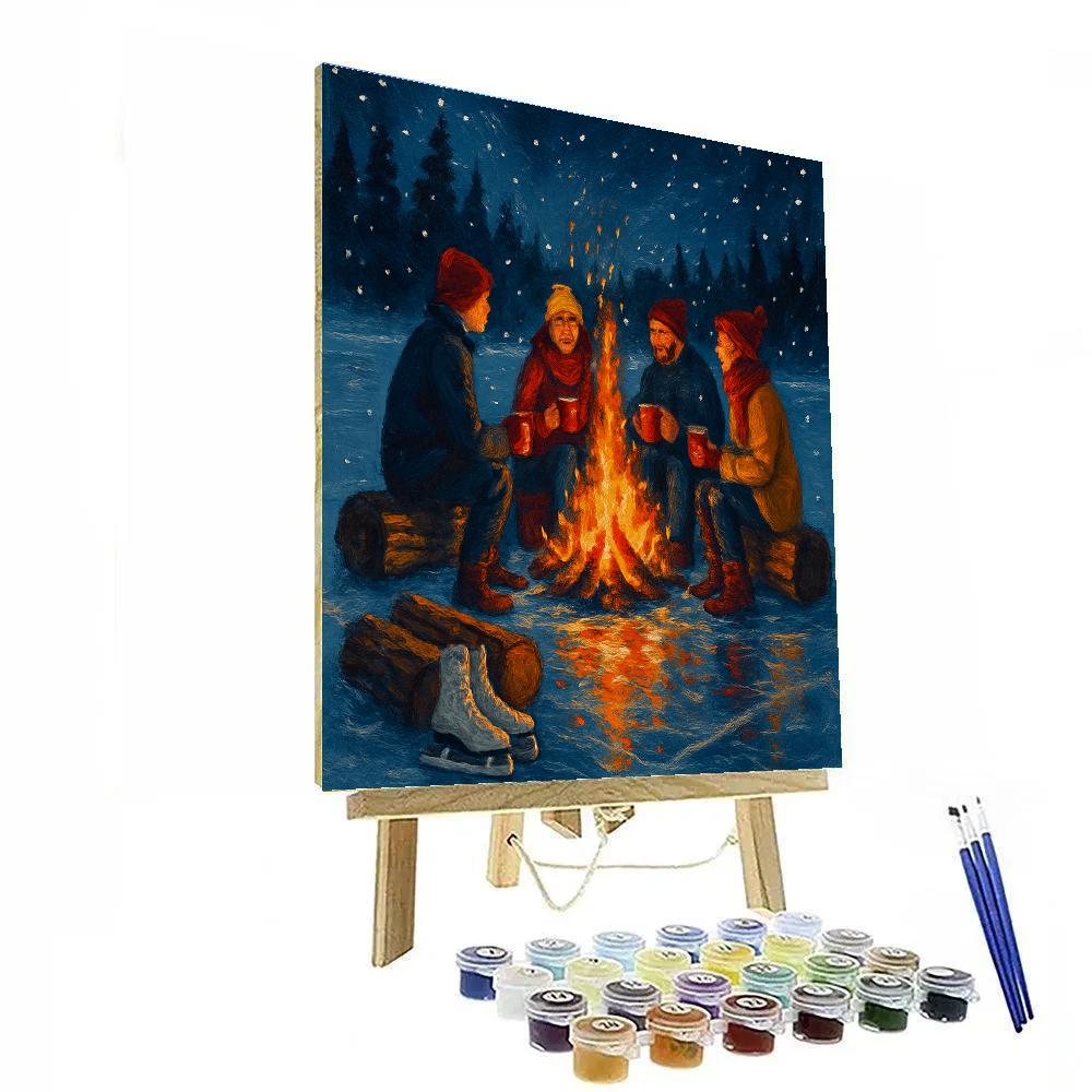Cranberry Lake Bonfire Painting by numbers kit