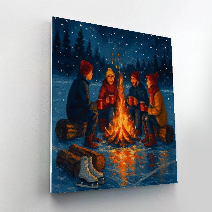 Cranberry Lake Bonfire Painting by numbers kit