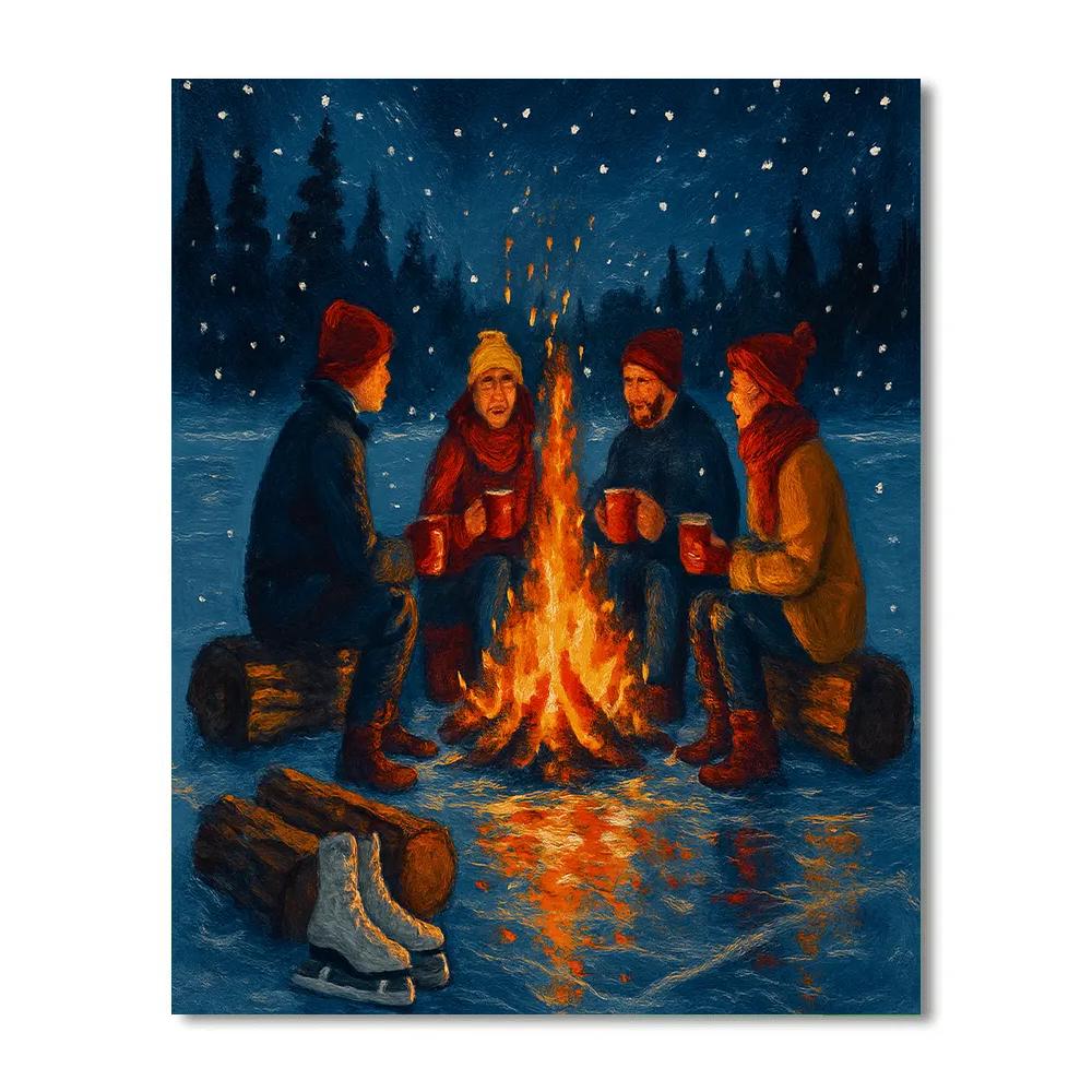 Cranberry Lake Bonfire Painting by numbers kit