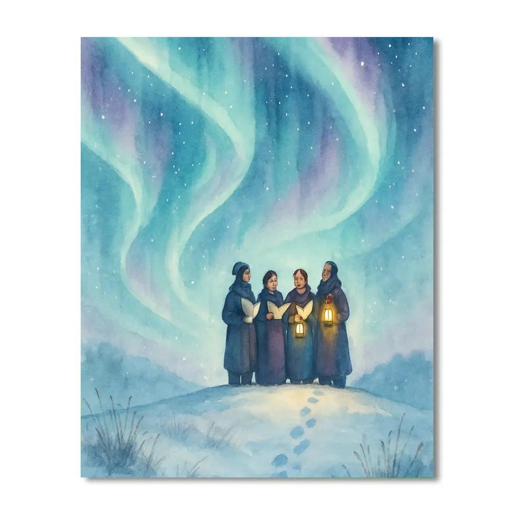 Polar Aurora Choir Number painting