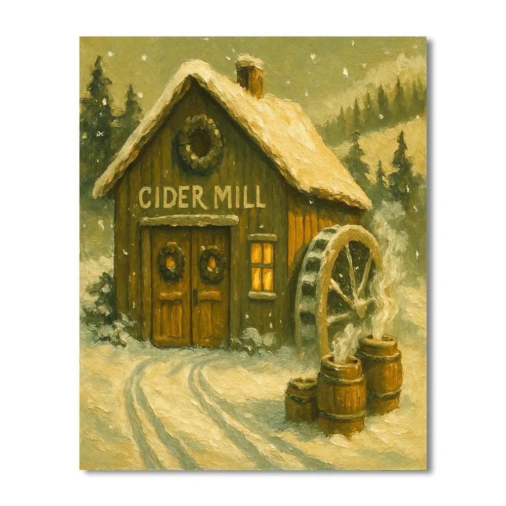 Cider Mill Snowfall Paint by numbers kits