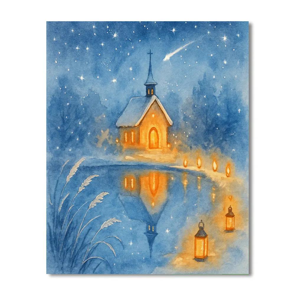 Frost Choir River Chapel paint by numbers