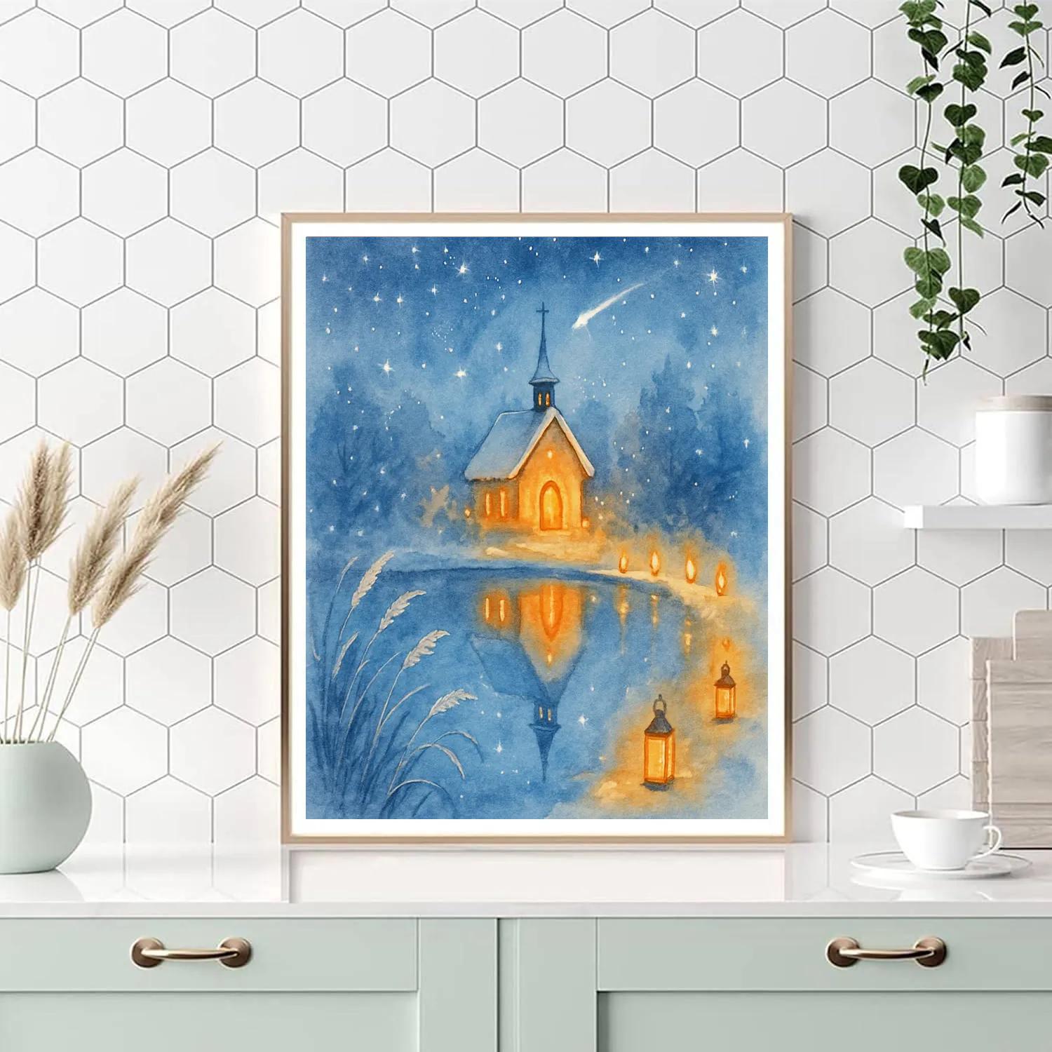 Frost Choir River Chapel paint by numbers