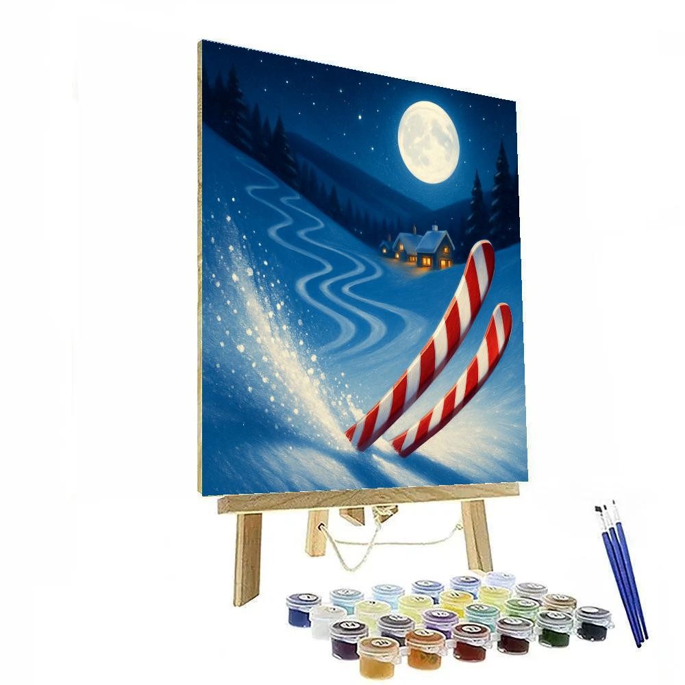 Peppermint Ski Ridge DIY paint by numbers