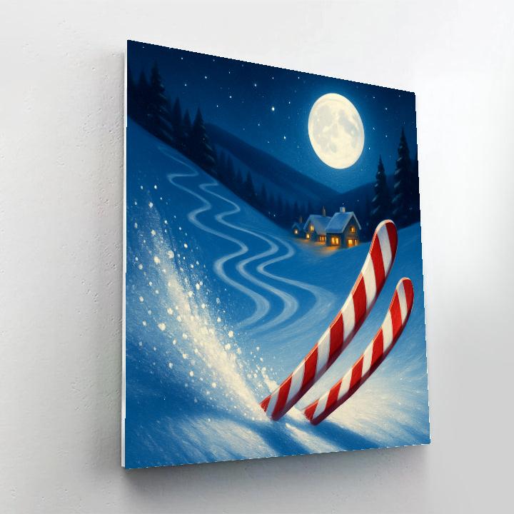 Peppermint Ski Ridge DIY paint by numbers