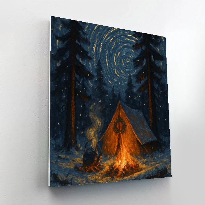 Star Trail Pines Camp Paint by numbers art