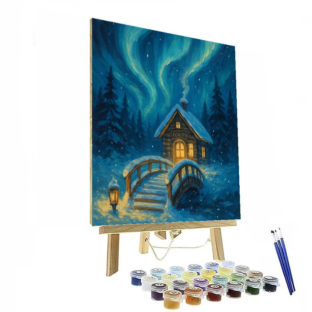 Aurora Pine Library Bridge Numbered painting kits