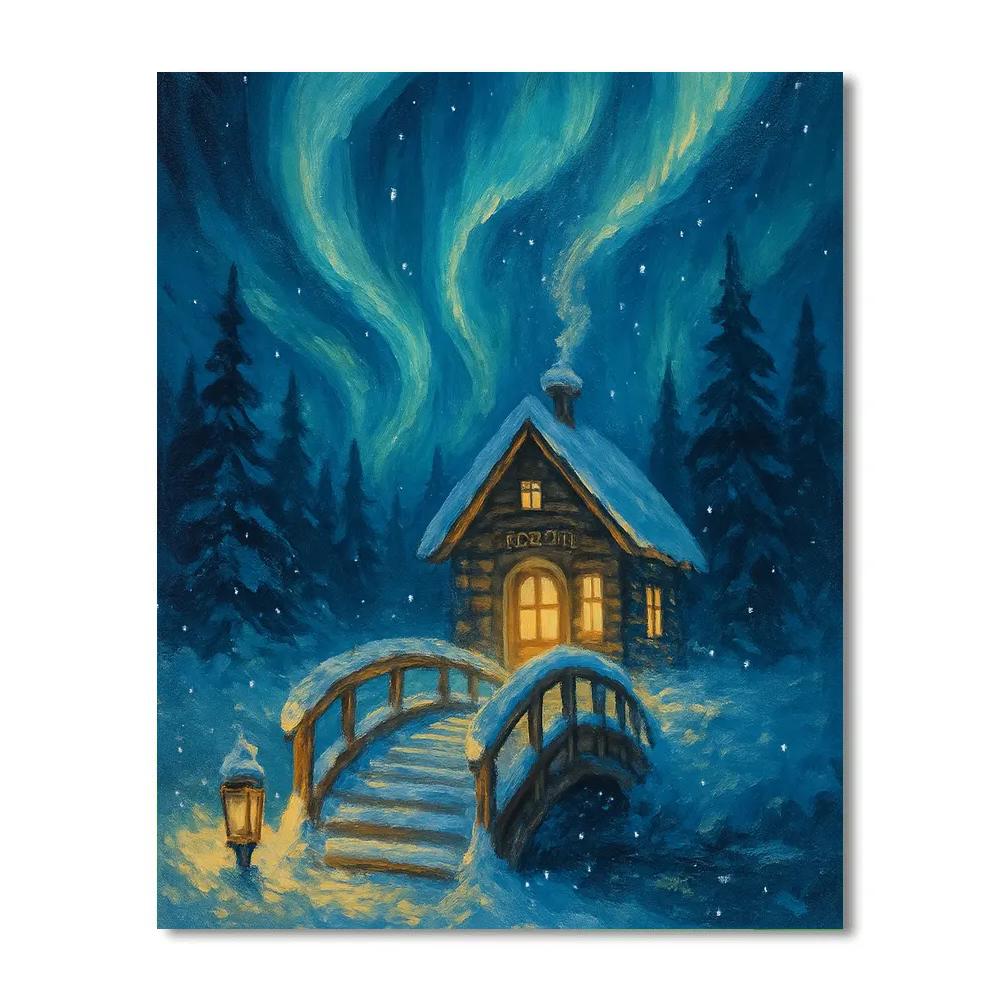 Aurora Pine Library Bridge Numbered painting kits