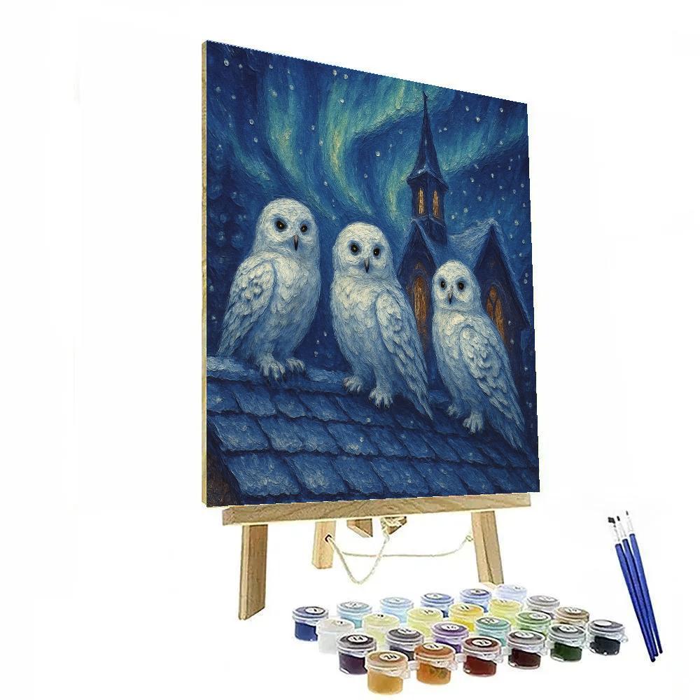 Snowbound Choir Of Owls DIY paint by numbers