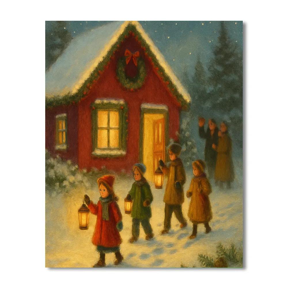 Cranberry Cottage Lantern Walk paint by number