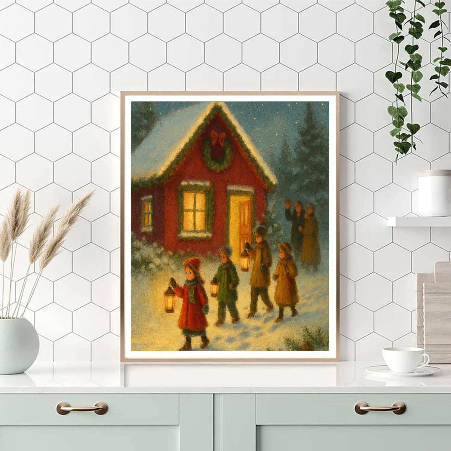 Cranberry Cottage Lantern Walk paint by number