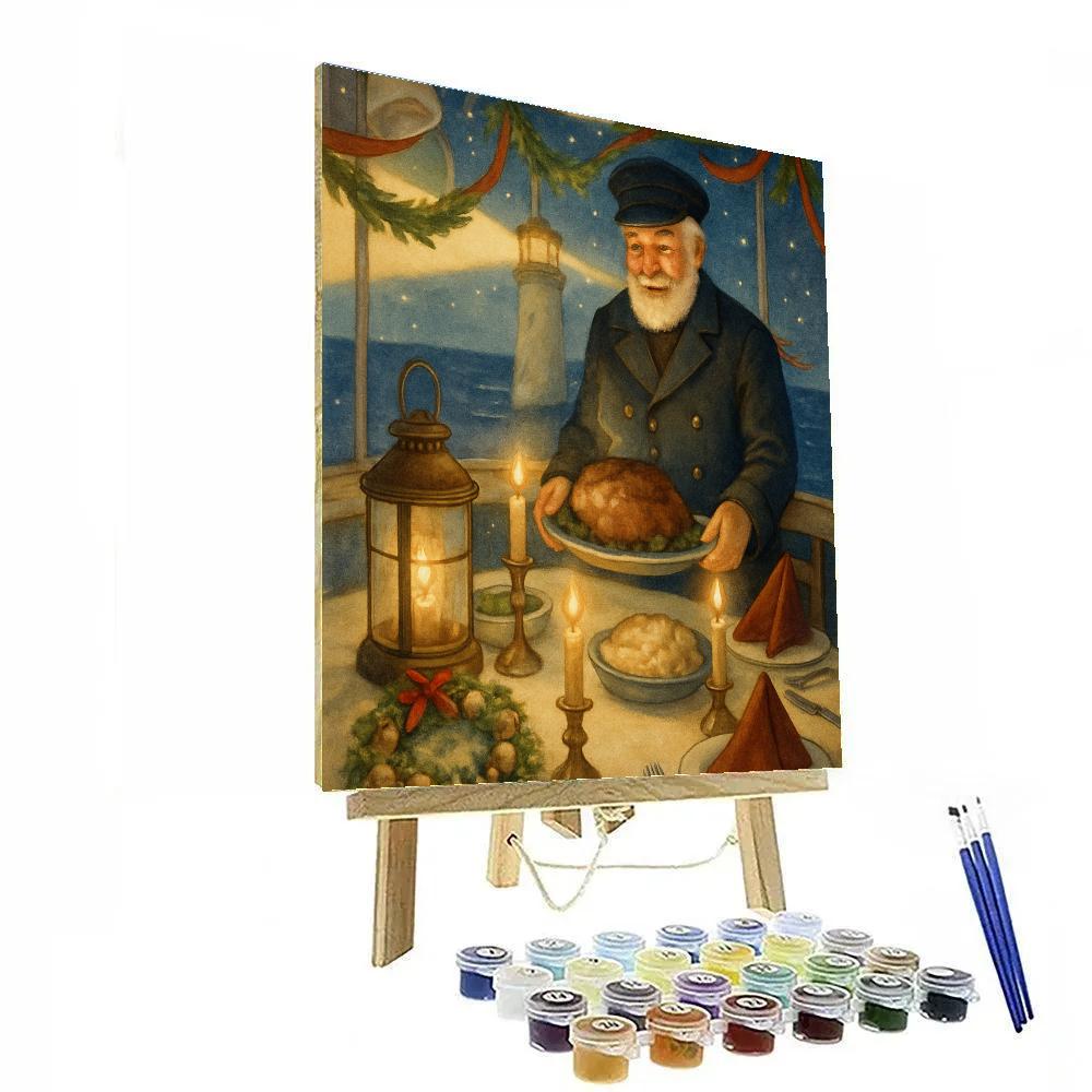 Evergreen Lighthouse Feast paint by numbers