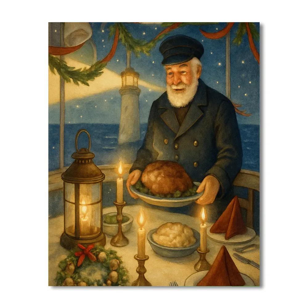 Evergreen Lighthouse Feast paint by numbers