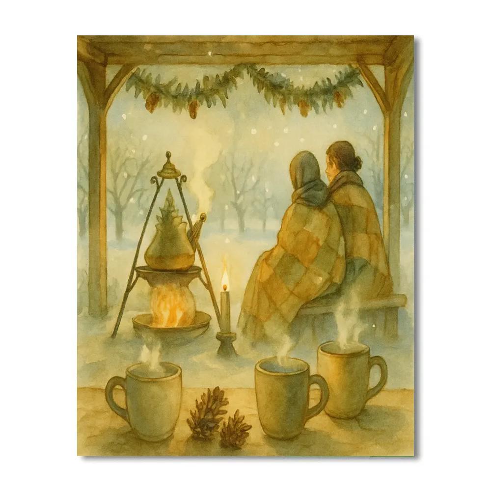 Fir Needle Tea Pavilion Paint by numbers art