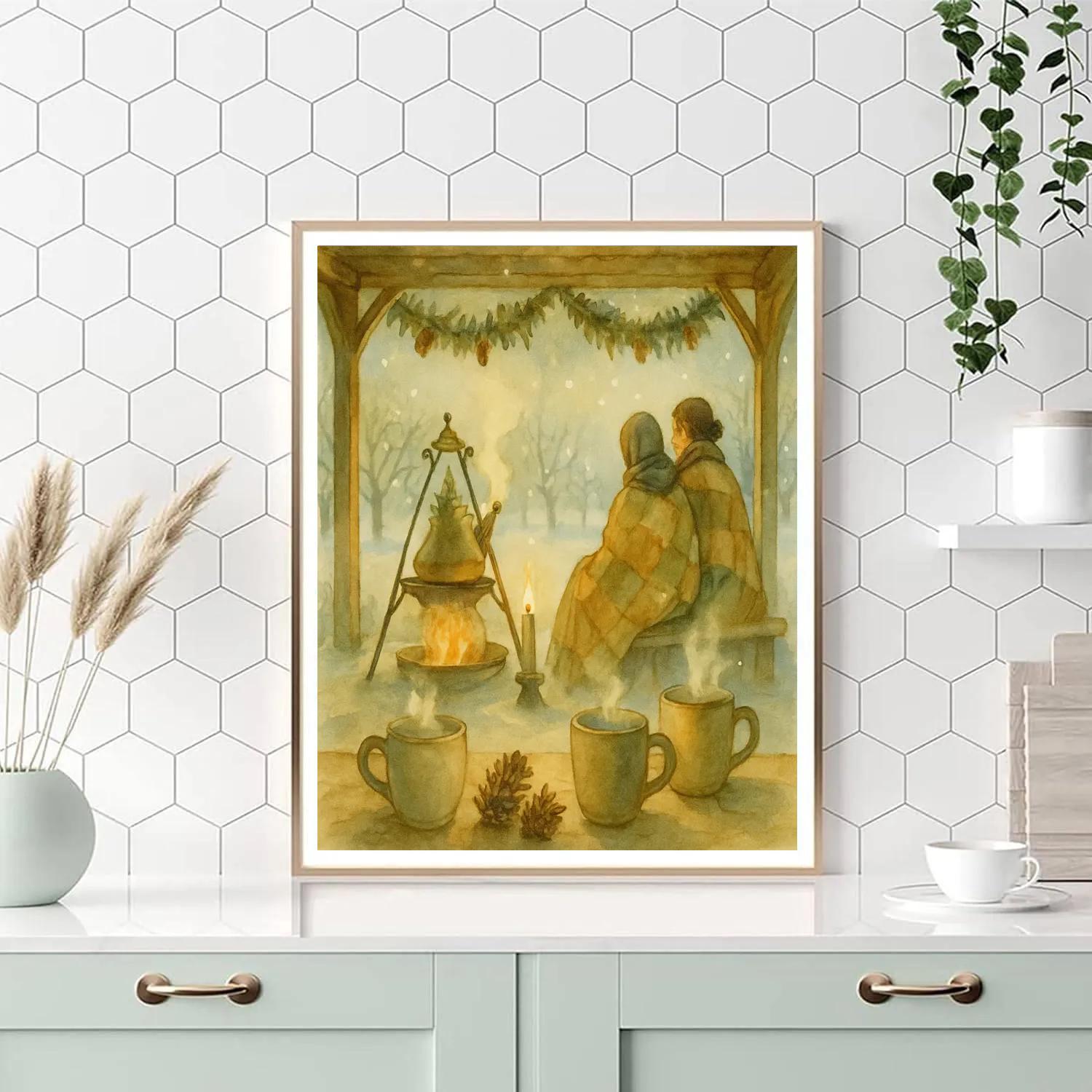Fir Needle Tea Pavilion Paint by numbers art