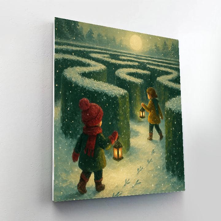 Snow Lantern Hedge Maze DIY paint by numbers