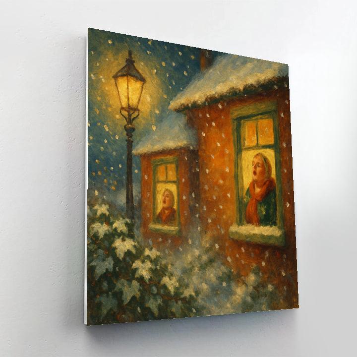 Cottage Window Winter Choir Paint by numbers art