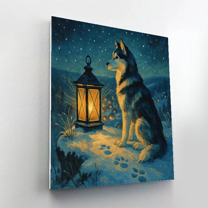 Polar Lantern Dog Watch Painting by numbers kit