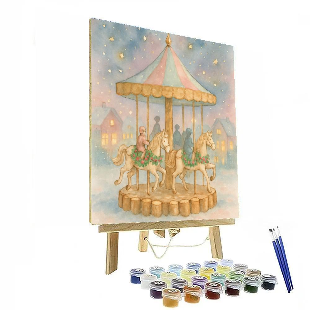 Starlit Pine Carousel Painting by numbers kit